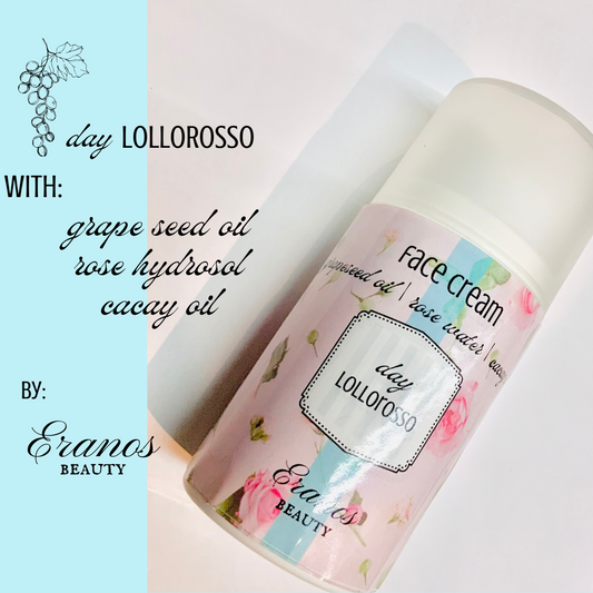 Grapeseed Oil Rose Hydrosol Cacay Oil —Rich Emollient Cream day LOLLOROSSO Cream Grapeseed Oil-Rose Hydrosol-Cacay Oil