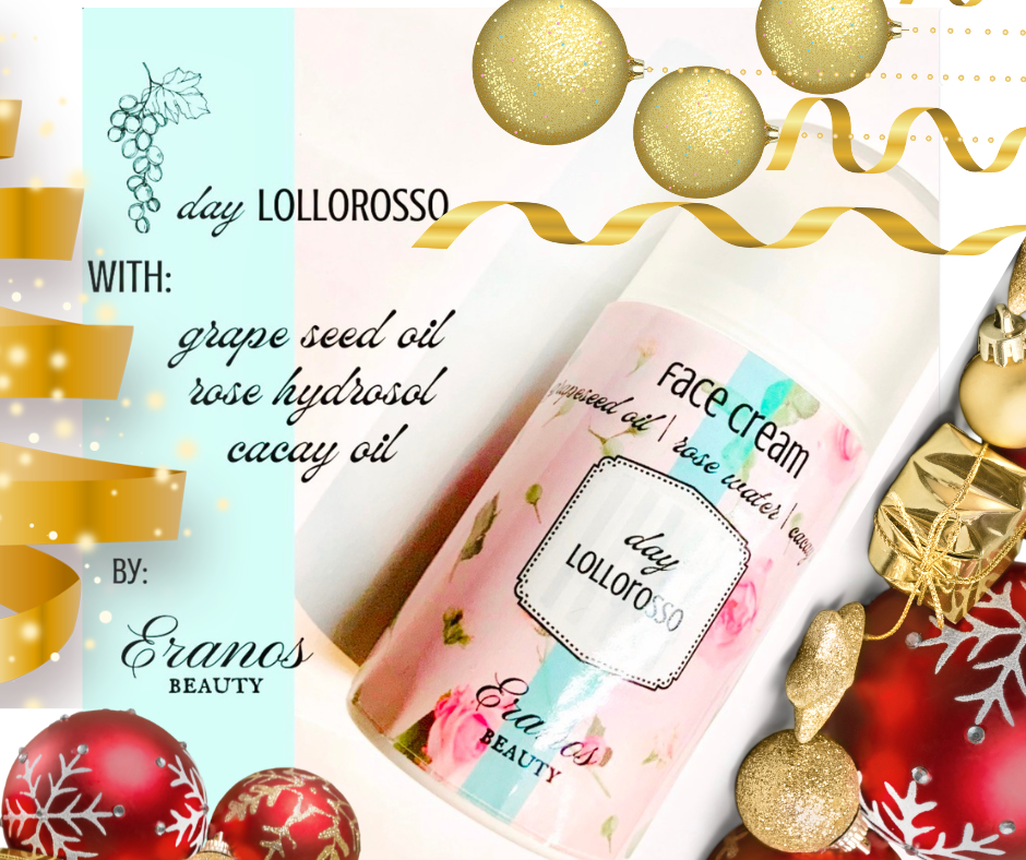 Grapeseed Oil Rose Hydrosol Cacay Oil —Rich Emollient Cream day LOLLOROSSO Cream Grapeseed Oil-Rose Hydrosol-Cacay Oil